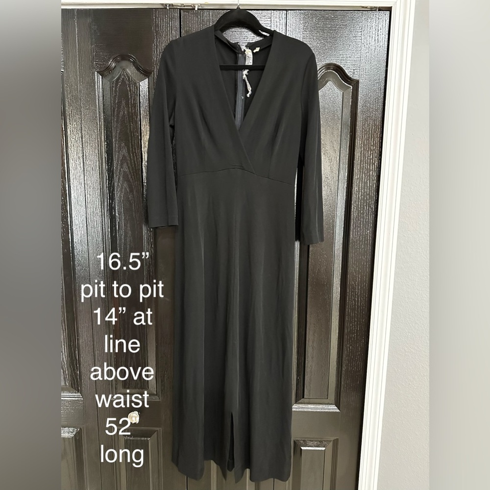 Vintage 70s Tricosa Paris Black Knit Maxi Dress | Made in France | Modern Small